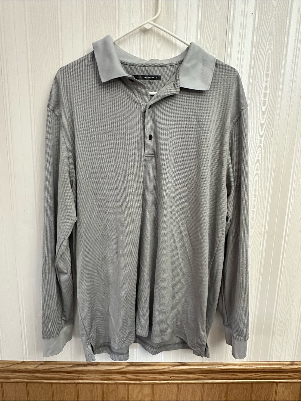 Greg Norman Collection Long Sleeve Polo - Gray
